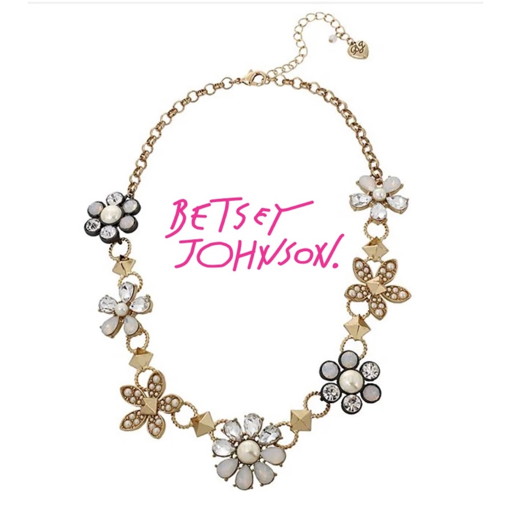 Betsey Johnson Refined Flower Statement Necklace